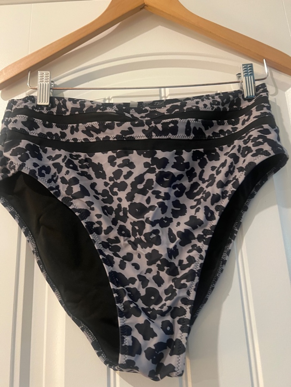Leopard Mesh Patchwork Bikini Bottoms